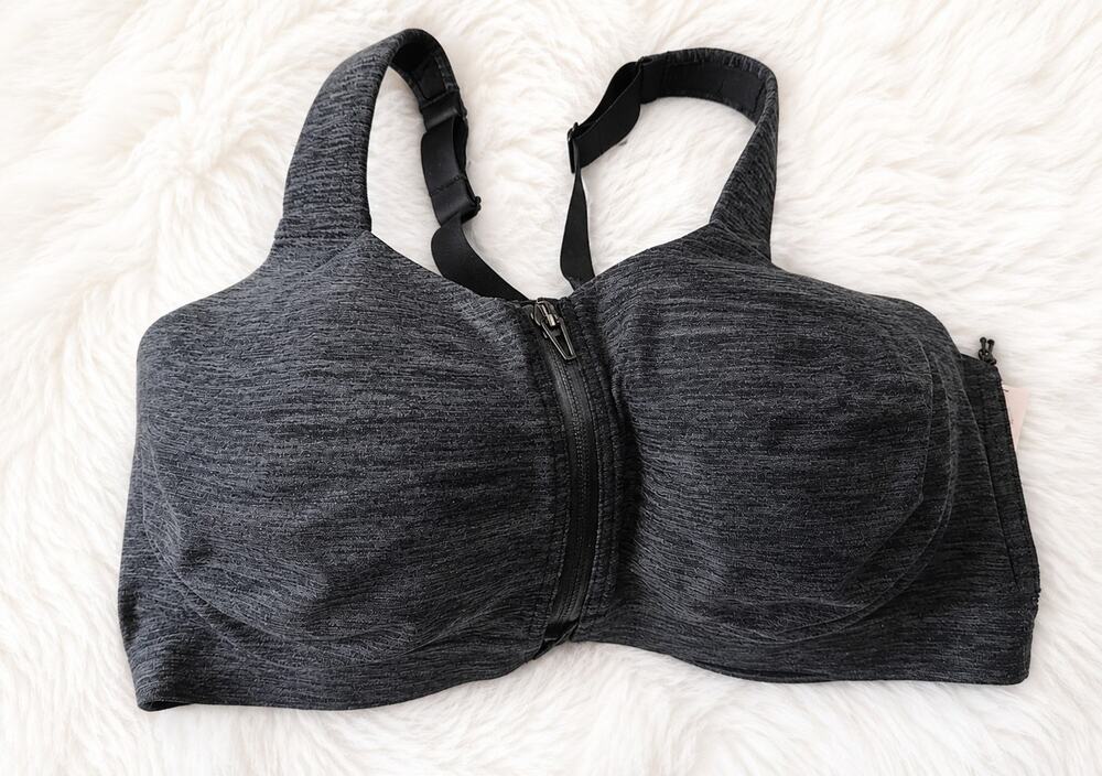 Victoria's Secret Knockout Front-Close Sports Bra Black Marl 38DDD